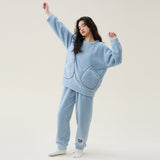 Women's Coral Fleece Thickened Pajamas Fleece-lined Loungewear