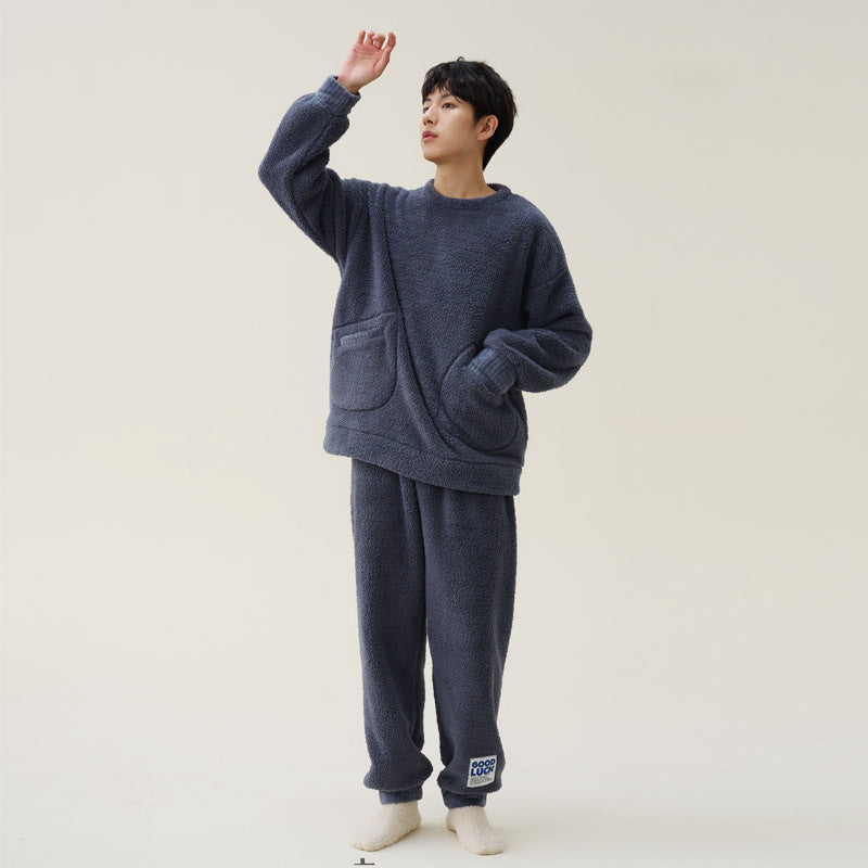 Women's Coral Fleece Thickened Pajamas Fleece-lined Loungewear