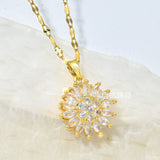 Light Luxury Rotatable SUNFLOWER Necklace Female Simple Trendy Fashion Temperament Clavicle Chain Accessories