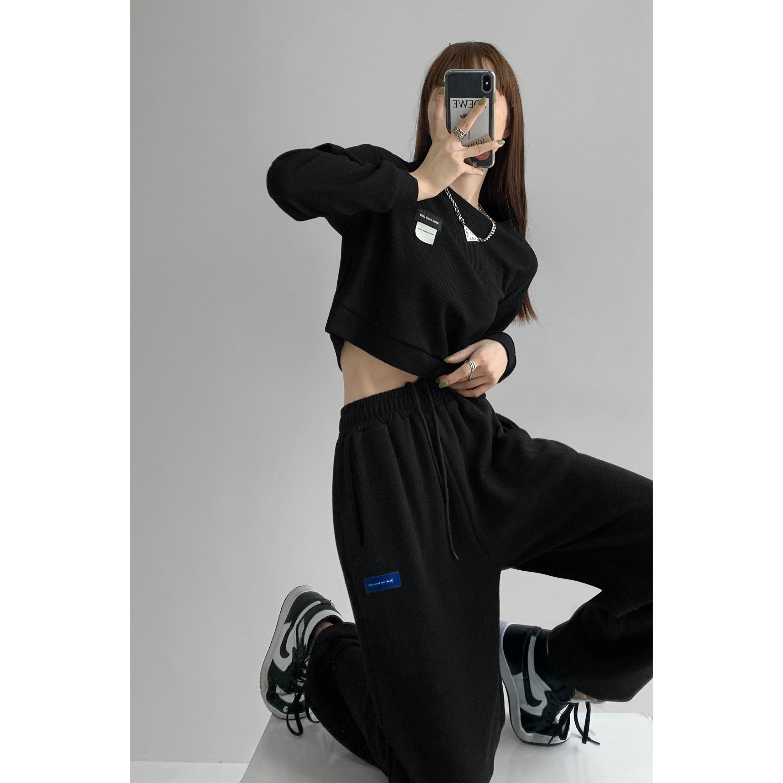 Thin Drawstring Sports High Waist Casual Pant