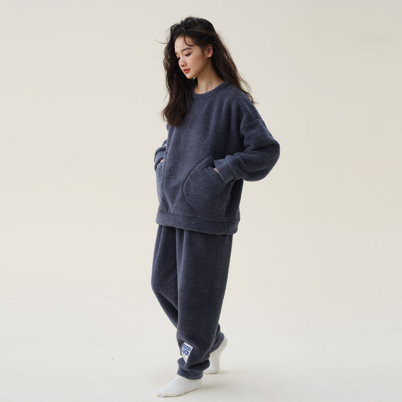 Women's Coral Fleece Thickened Pajamas Fleece-lined Loungewear